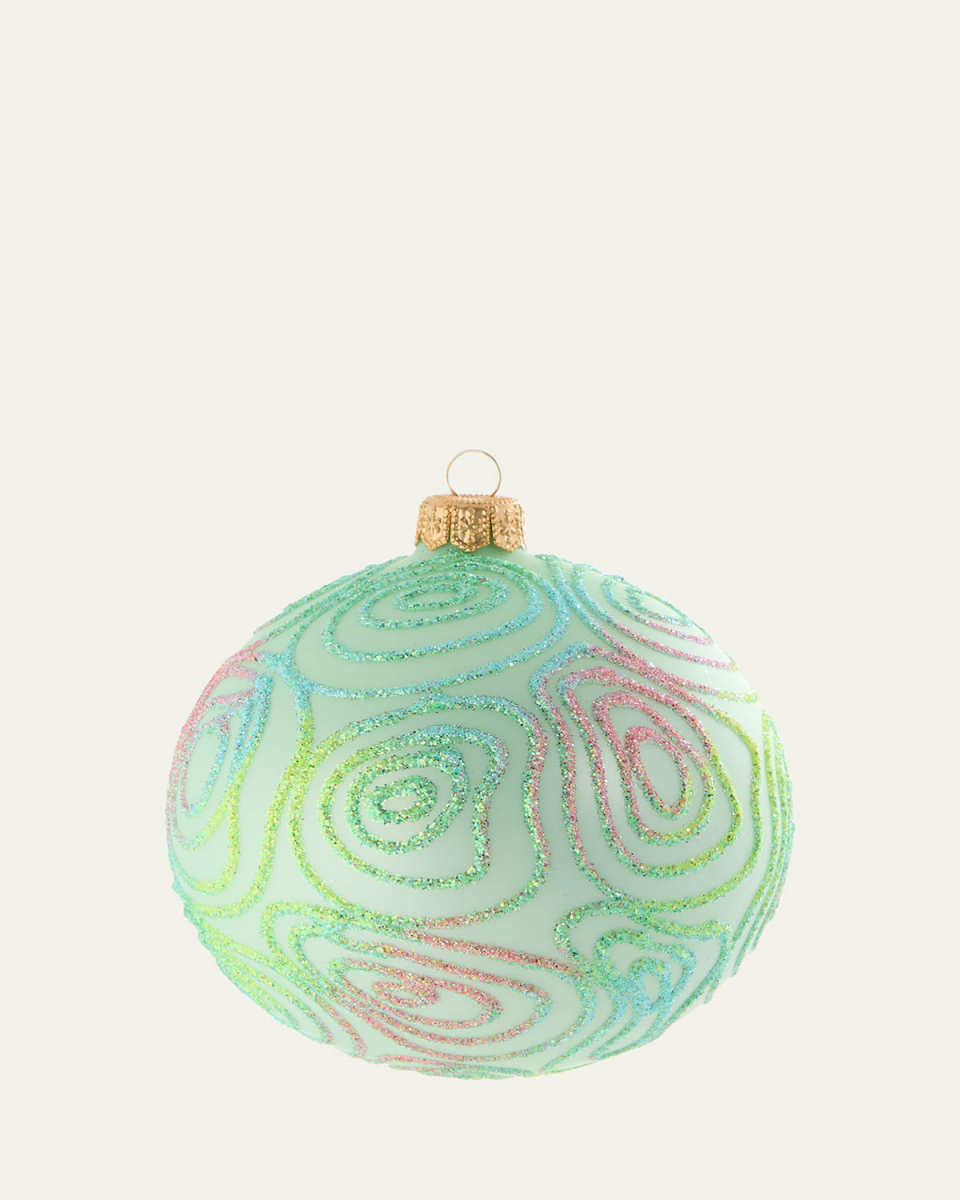 Champagne Ombre Glitter Ripples Ball Ornament